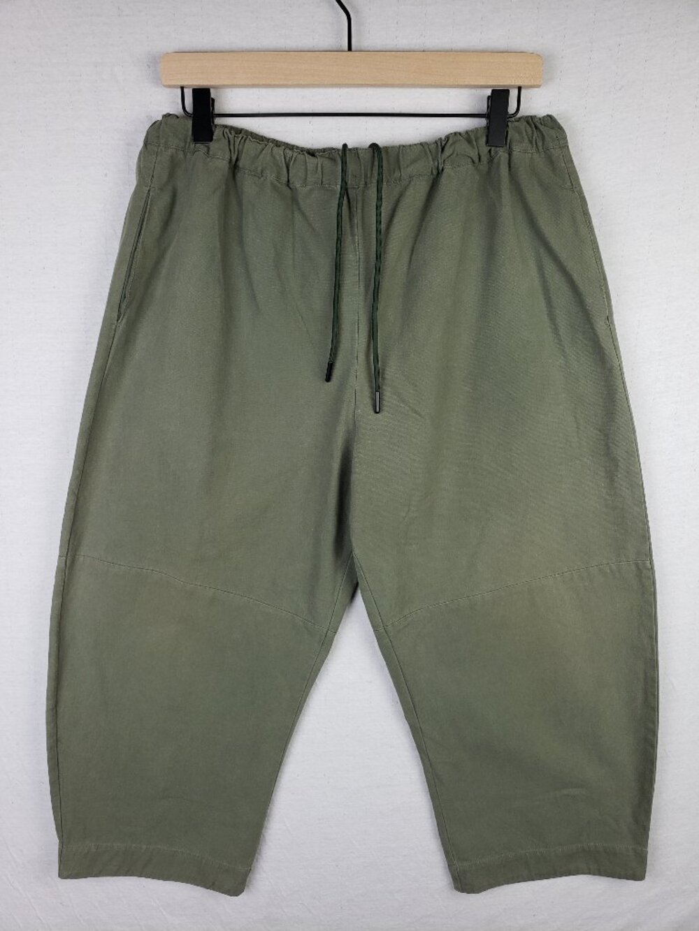 ROUCHA Pal Canvas Pant Barrel Bowleg Green Minimalist size BB Medium Short